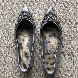 Sam Edelman 7.5 Embellished Silver Flats